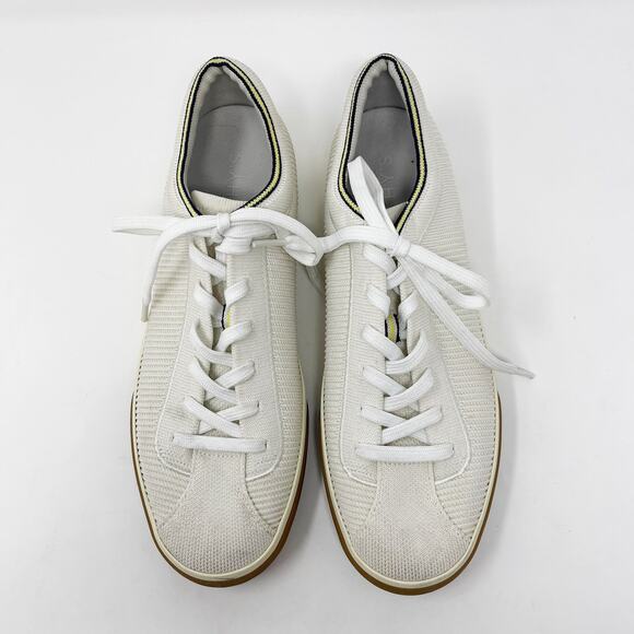 Rothys Womens 10 Vanilla White The Lace Up Sneaker Shoes Soft Flexible Recycled - Picture 4 of 13